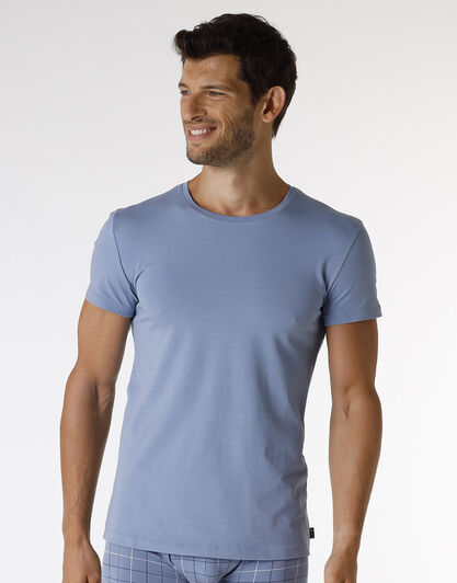 T-shirt uomo in Stretch Cotton - Azzurro Polvere, , LOVABLE
