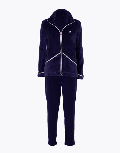 Homewear in pelliccetta e pile, blu, , LOVABLE