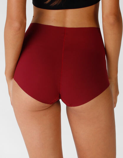 Slip alto in microfibra tagliata al vivo, bordeaux, , LOVABLE