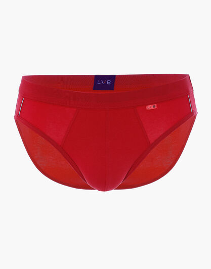 Slip Solid Red Xmas in stretch cotton, rosso, , LOVABLE