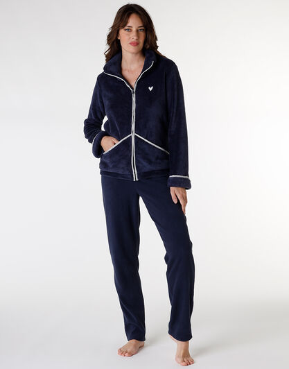 Homewear in pelliccetta e pile, blu, , LOVABLE
