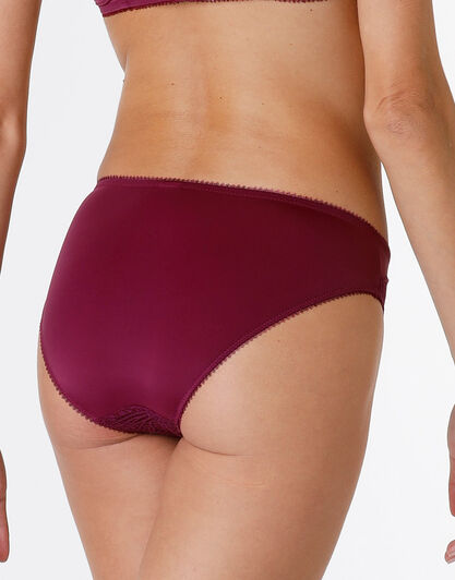 Slip Exquisite Lace in pizzo e microfibra, bordeaux, , LOVABLE