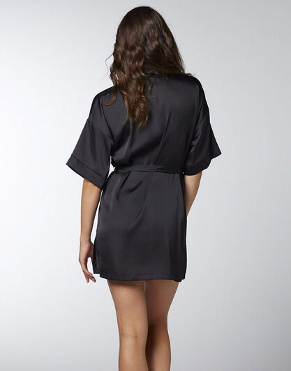 Kimono in satin, nero, , LOVABLE