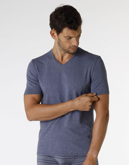 T-shirt Rephined Cotton Modal, blu melange, , LOVABLE