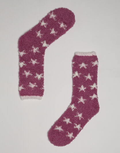 Calzini corti Warm & Cuddle, rosa sorbetto con stampa a stelle, , LOVABLE