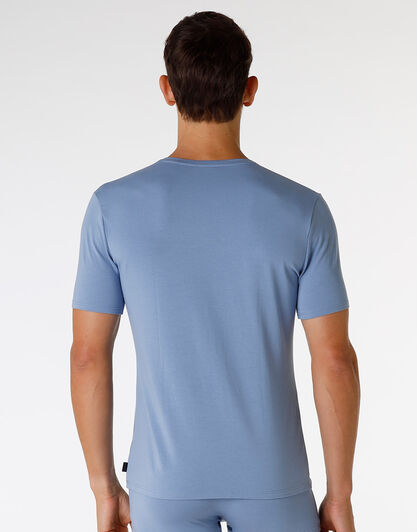 T-Shirt girocollo in cotone e modal, azzurro polvere, , LOVABLE