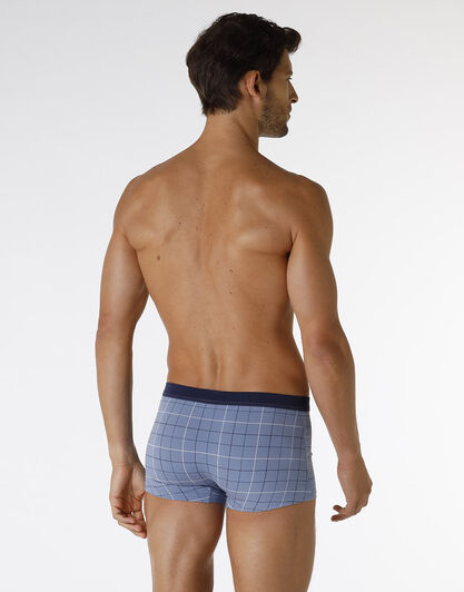 Boxer Casual Stretch Cotton in cotone elasticizzato, azzurro con stampa a quadri, , LOVABLE