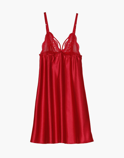 La Senza - Babydoll Lace Lingerie in Satin e pizzo, rosso, , LOVABLE