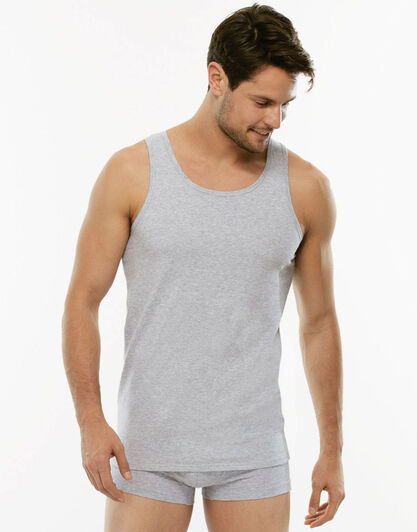 Canotta 100% Pure Cotton grigio melange in cotone-LOVABLE
