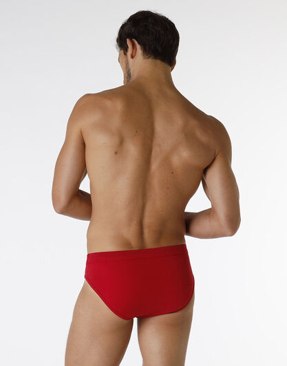 Slip Solid Red Xmas in stretch cotton, rosso, , LOVABLE