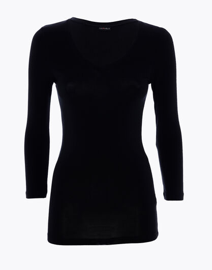 Maglia con manica a 3/4 effetto thermal Basic Soul, nero, , LOVABLE