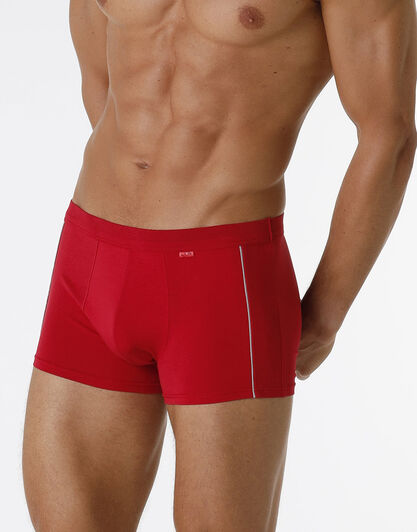 Boxer Solid Red stretch cotton, rosso, , LOVABLE