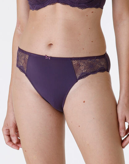 Slip Pretty Lace in pizzo e microfibra, tornado scuro, , LOVABLE