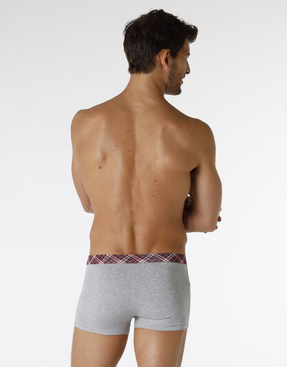 Boxer Printed Stretch Cotton, grigio melange con stampa alpaca , , LOVABLE