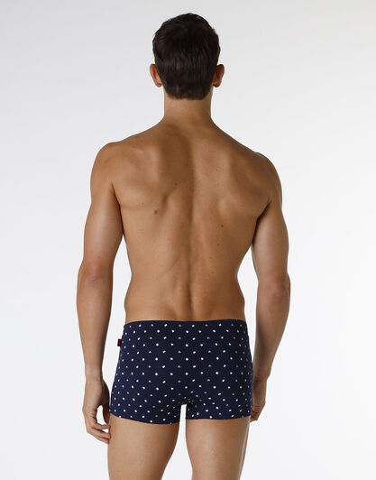Boxer Printed Cotton Modal, blu navy con stampa puzzle , , LOVABLE