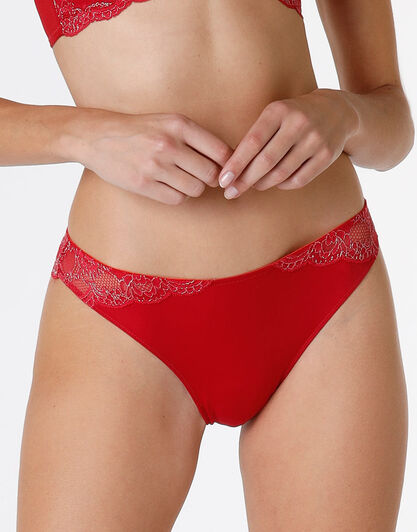 Brasiliano Trendy Lurex in pizzo elastico e microfibra, rosso, , LOVABLE