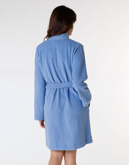 Vestaglia aperta in pile, azzurro ortensia, , LOVABLE