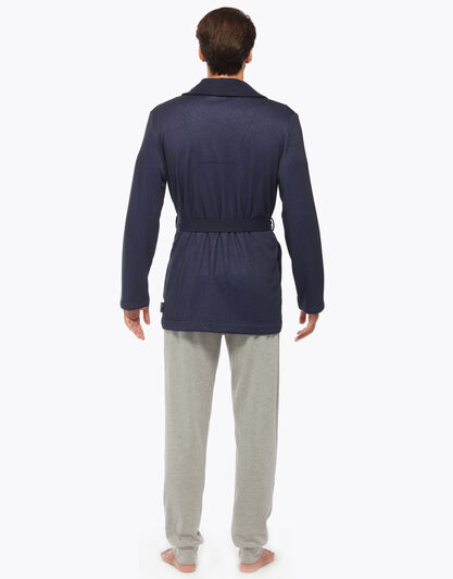 Felpa effetto piquet garzata blue jeans, , LOVABLE