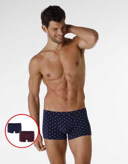 Bipack Boxer Classic Cotton Modal, blu navy e bordeaux, , LOVABLE